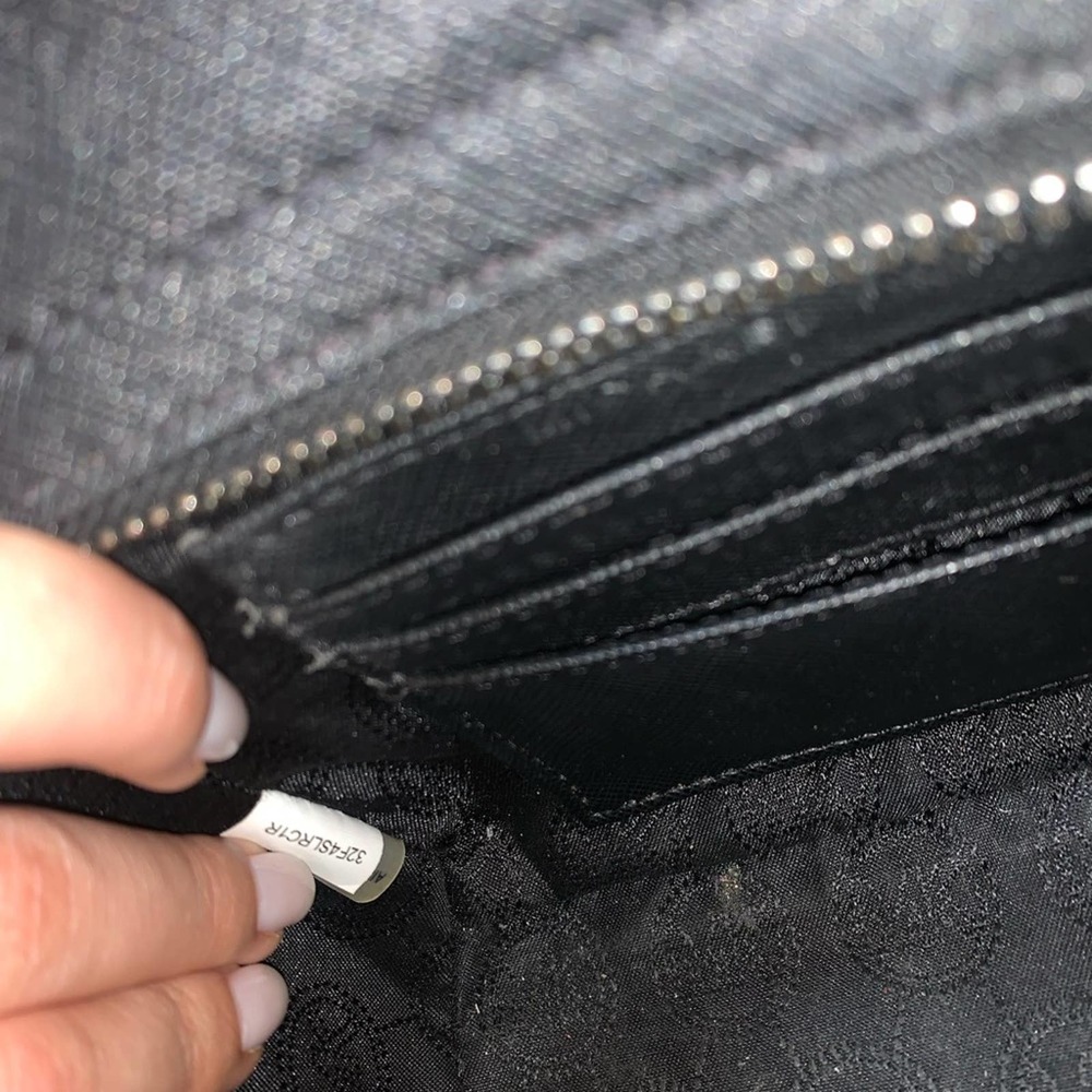 Michael Kors Mini Bag Striped Crossbody Black Violet Messenger Selma - Picture 7 of 14